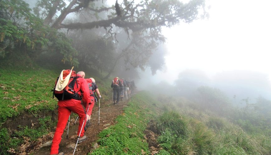 daily kilimanjaro climbing routine and variety of weather conditions